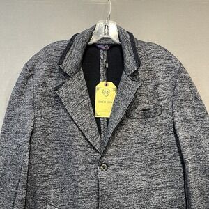 RNT23 Jeans Blazer Jacket Mens 40 Blue Knit Stretch Sport